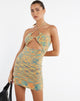 beeld van MOTEL X JACQUIE Anja Bodycon Dress in Mix Space Dye Multi Colour