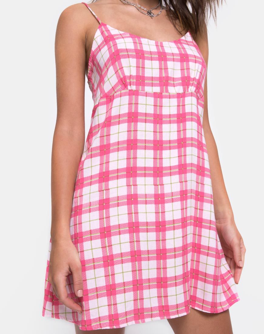 Afbeelding van Anoma Slip Dress in Picnic Check Pink