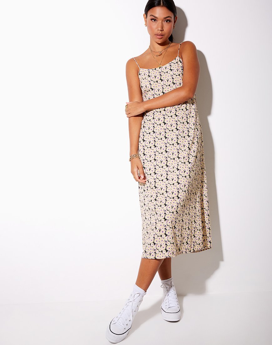Afbeelding van Anya Midi Dress in Daisy Day Cream