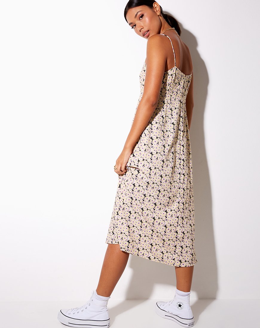 Afbeelding van Anya Midi Dress in Daisy Day Cream