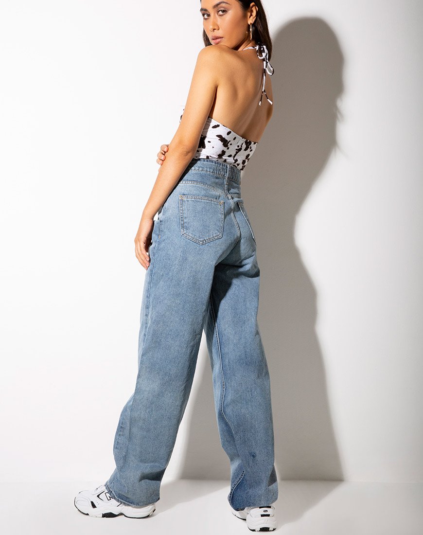 Afbeelding van April Crop Top in Mini Koe Zwart Wit