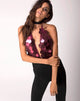 Afbeelding van Ariel Plunge Bodice in Rose Big Disc Sequin