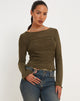 Afbeelding van Armina Mesh Long Sleeve Top in Green Leaf