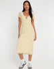 Afbeelding van Aroha Midi Dress in Gingham Floral Geel
