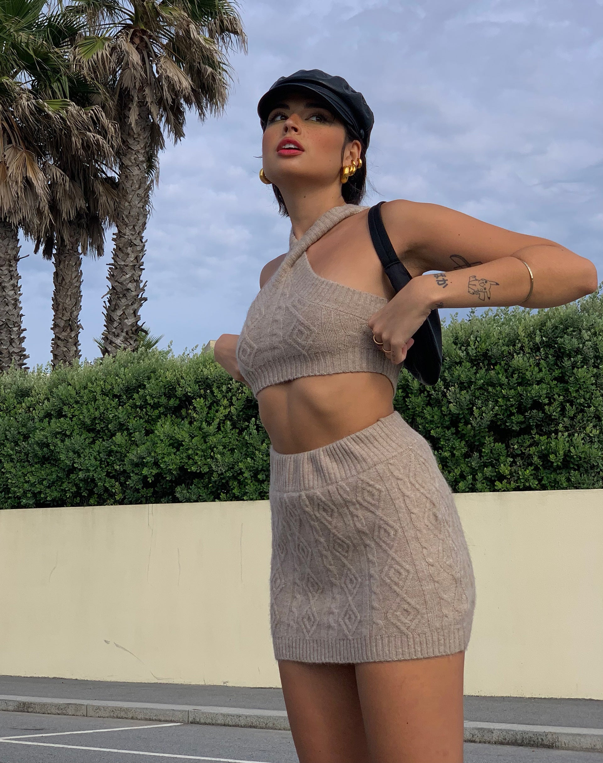 Afbeelding van MOTEL X IRIS Asira Crop Top in Knit Oatmeal