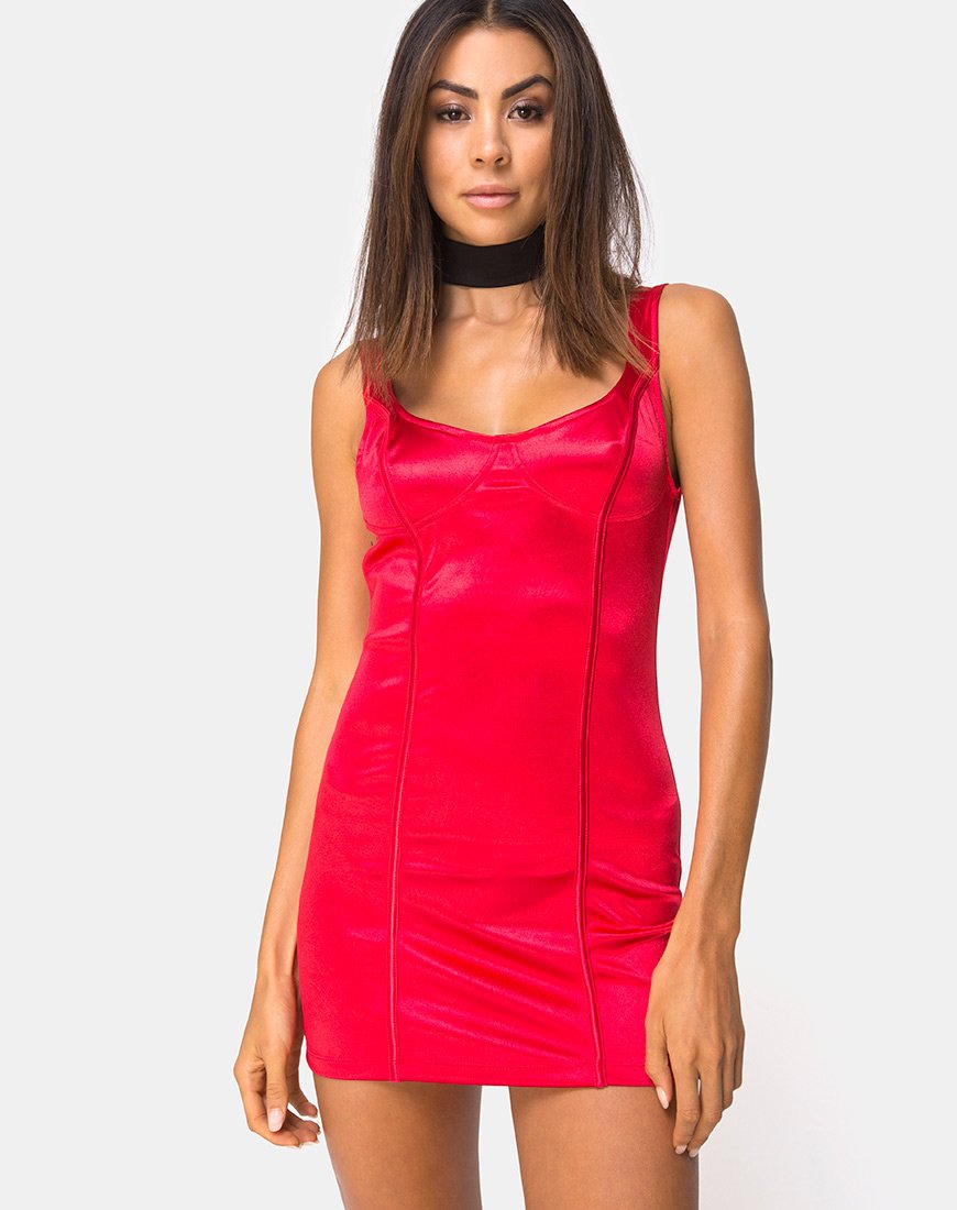 Atel jurk in rood