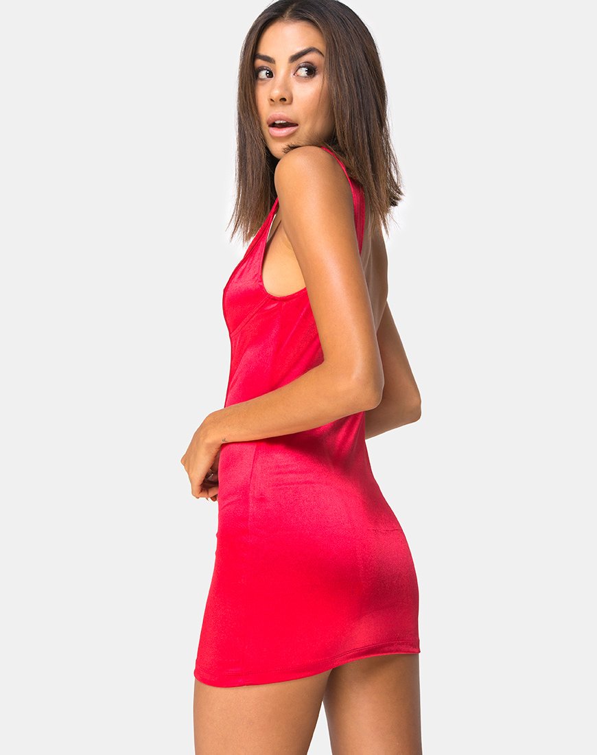 Atel jurk in rood