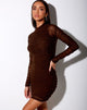 Afbeelding van Atika Bodycon Jurk in Mesh Chocolade