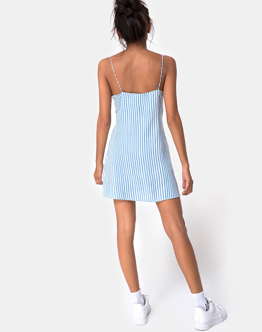 Afbeelding van Auvaly Slip Dress in Basic Stripe Blauw en Wit