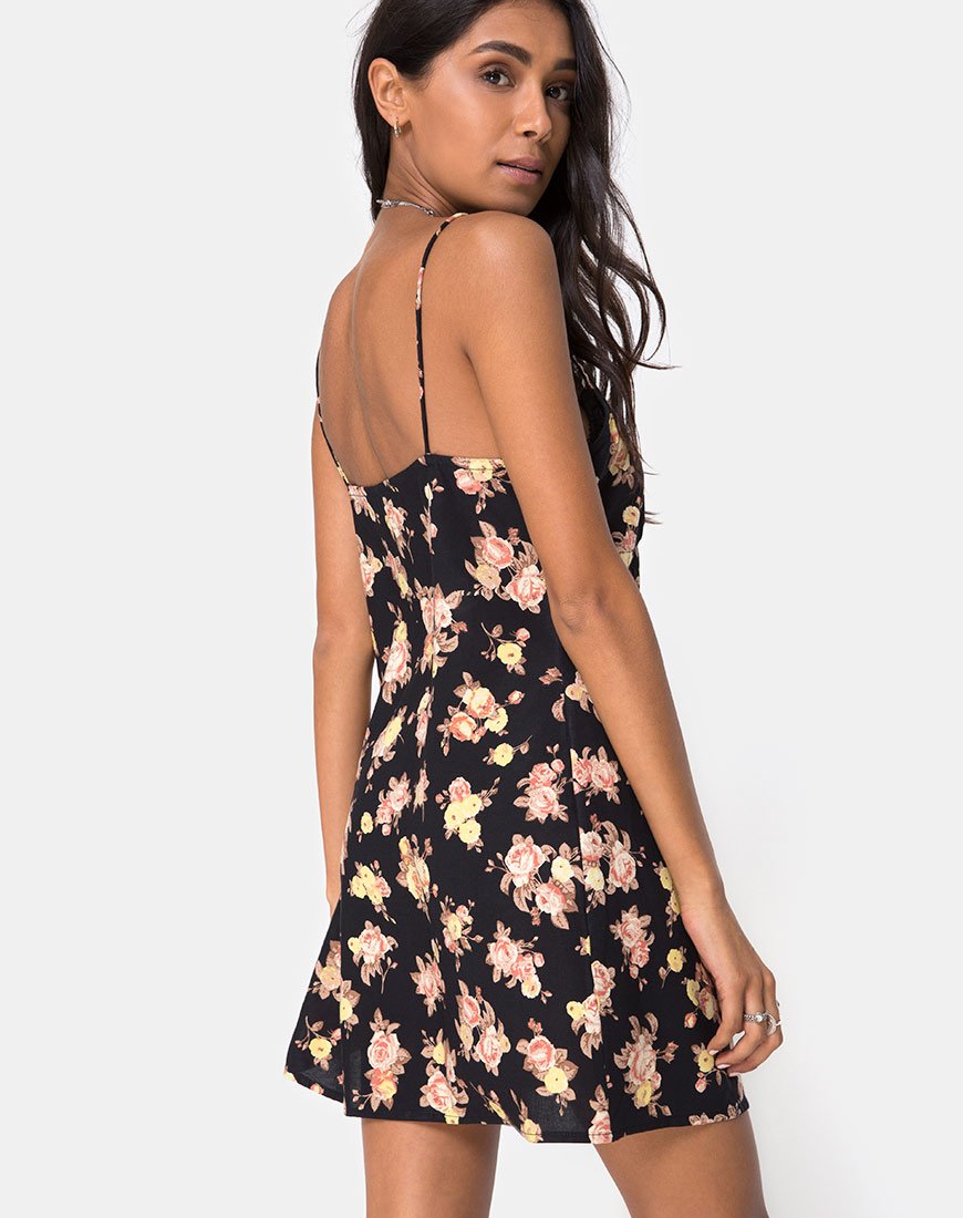 Afbeelding van Auvaly Slip Dress in Antique Rose Zwart