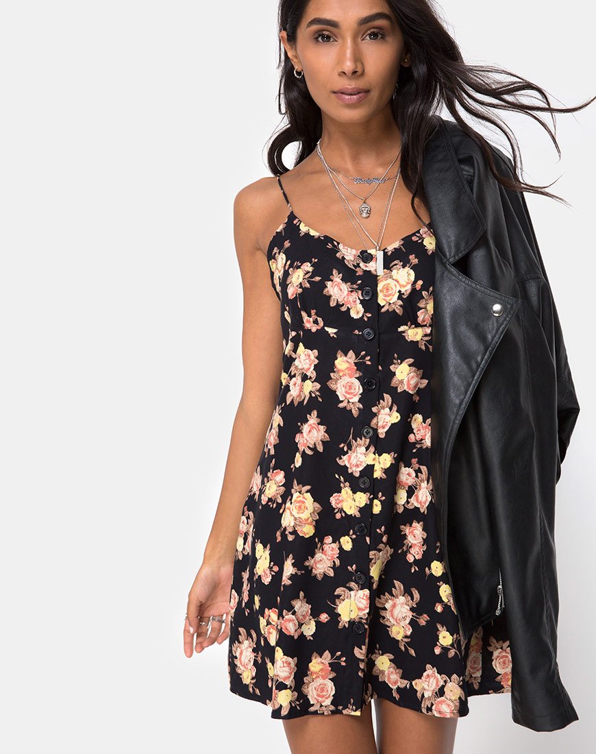 Afbeelding van Auvaly Slip Dress in Antique Rose Zwart