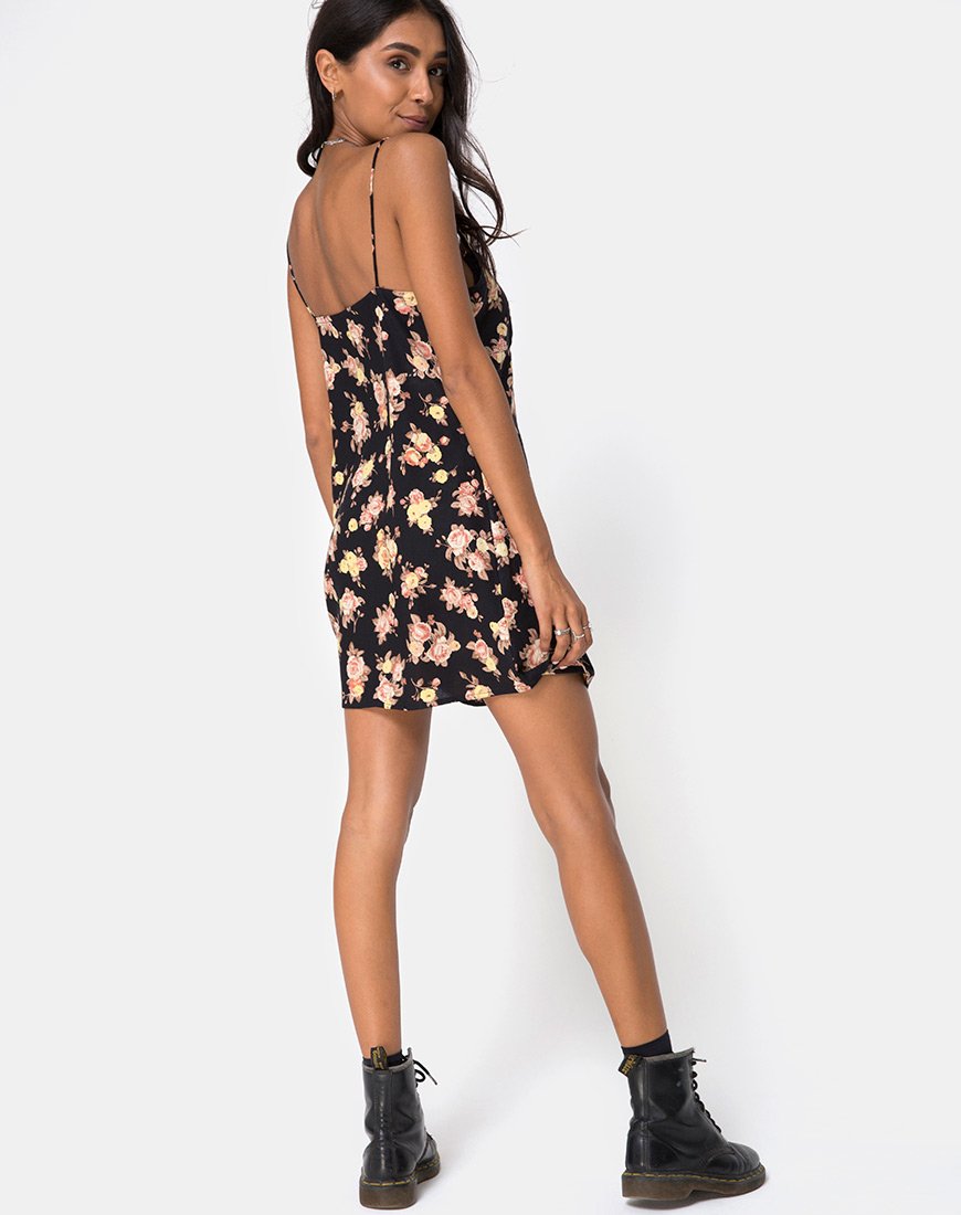 Afbeelding van Auvaly Slip Dress in Antique Rose Zwart