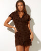 Afbeelding van Avalo Mini jurk in bruin vloksel Daisy Mesh
