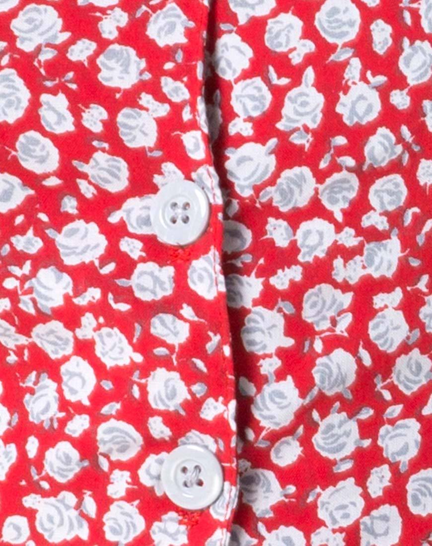 Afbeelding van Bae Playsuit in Ditsy Rose Rood en Zilver