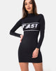 Afbeelding van Balin Bodycon Jurk in Zwart Fast Love