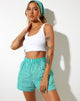 Afbeelding van LALA SHORT VERTICAL STRIPE GROEN WIT