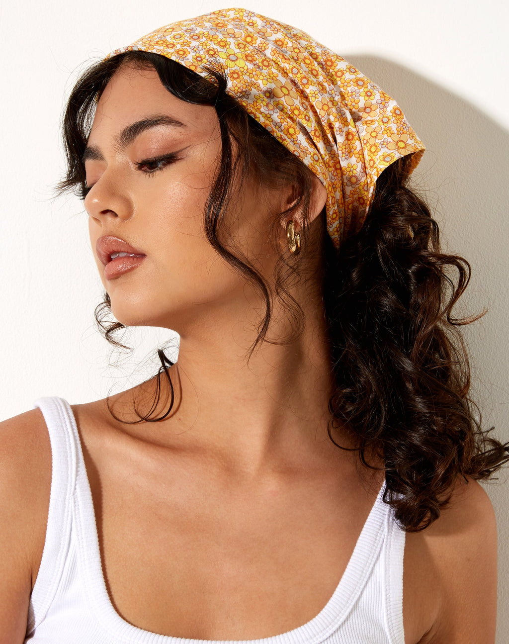 Bandana in tuinbloem geel