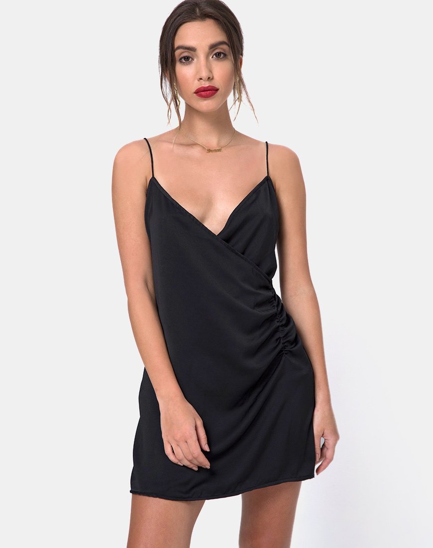 Bartier Mini Jurk in Satijn Max Zara Zwart