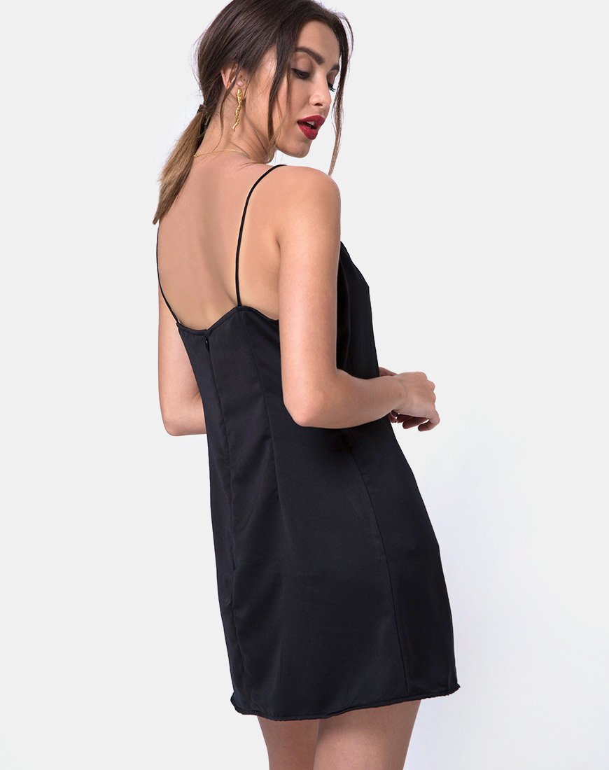 Bartier Mini Jurk in Satijn Max Zara Zwart