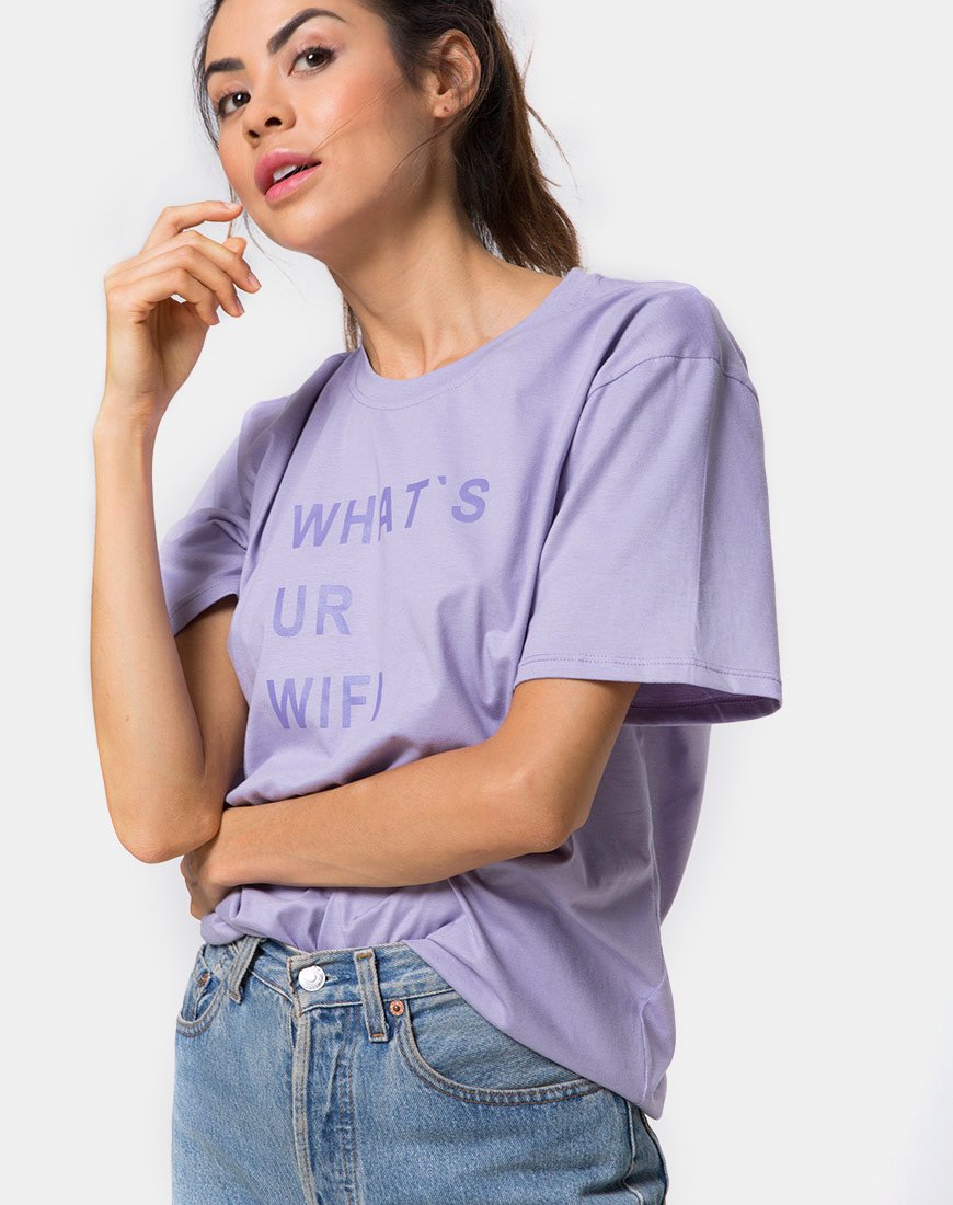 Oversized Basic T-shirt in What's Ur Wifi