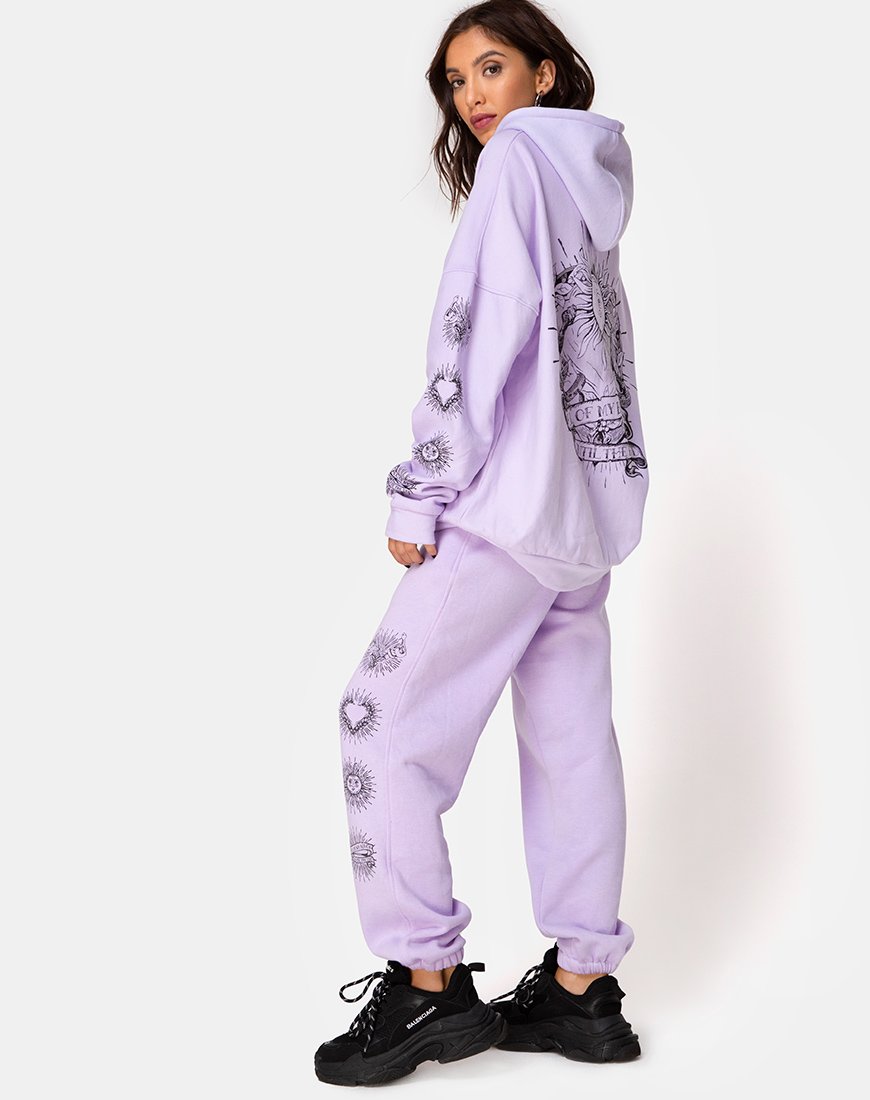 Oversized Hoody in Lila 'All Of My Bones