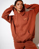 Afbeelding van Oversize Hoodie in Burnt Brick Be Nice Label Embro