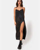 Afbeelding van Batilia Maxi Dress in Satijn Zwart