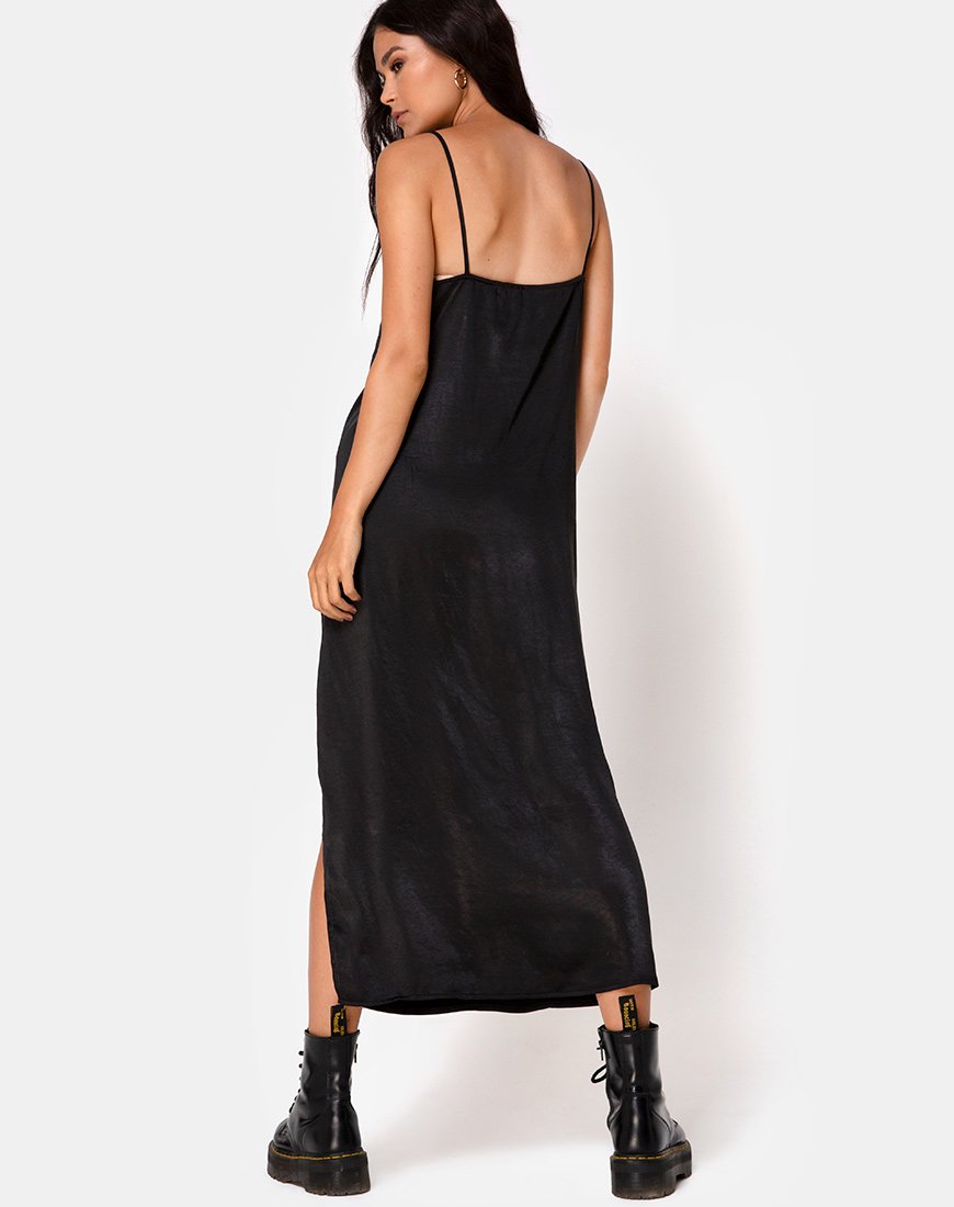 Batis Maxi Dress in Satijn Zwart
