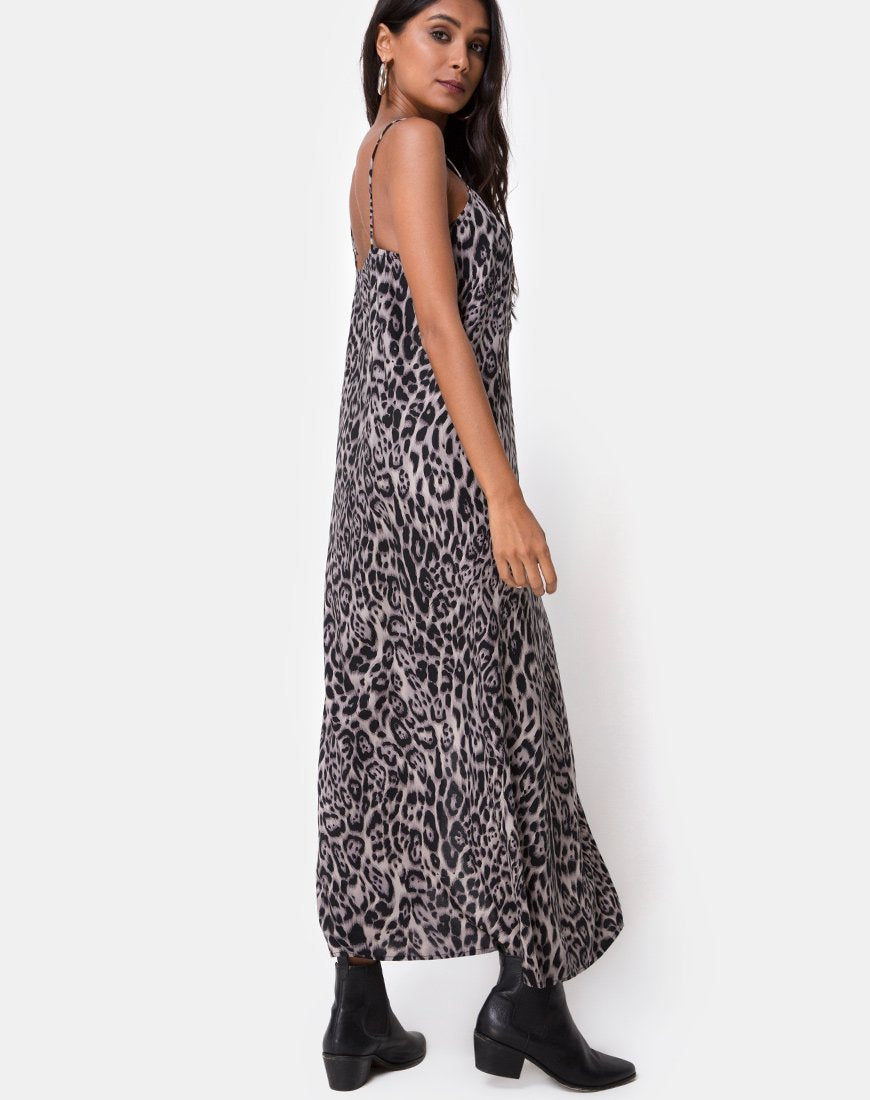 Afbeelding van Batis Maxi Dress in Luipaardgrijs