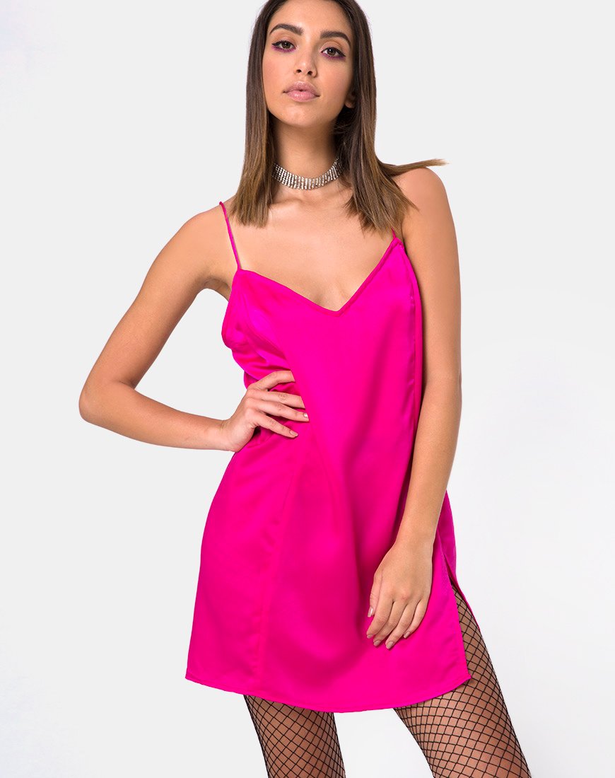 Batista Slipjurk in Fuchsia Satijn Roze