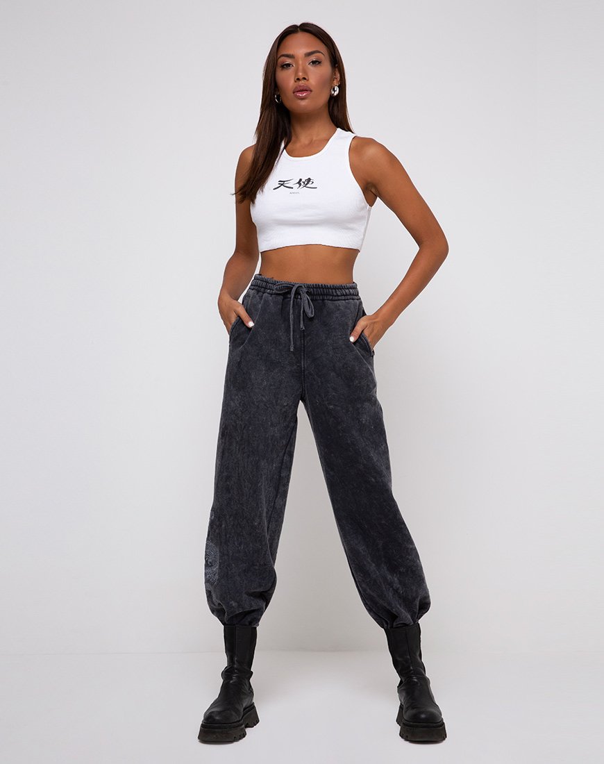 Afbeelding van Basta Jogger in Acid Stone Wash met Draak Embro