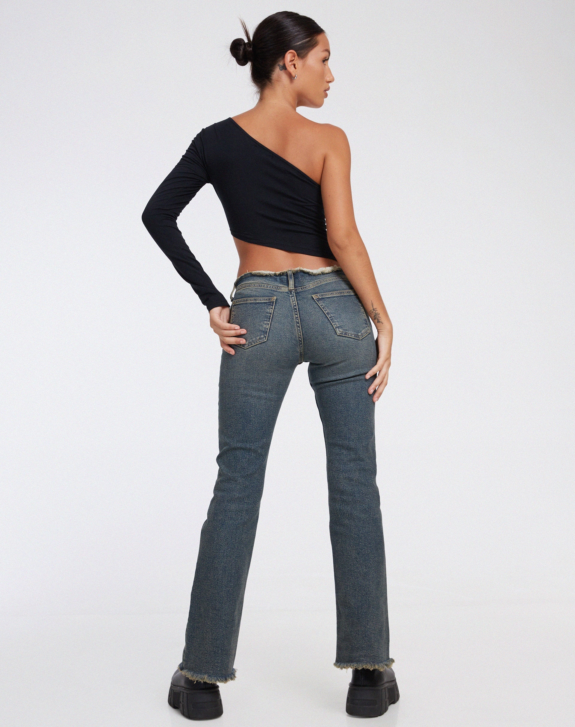 Afbeelding van Baylee Crop Top in Lycra Zwart