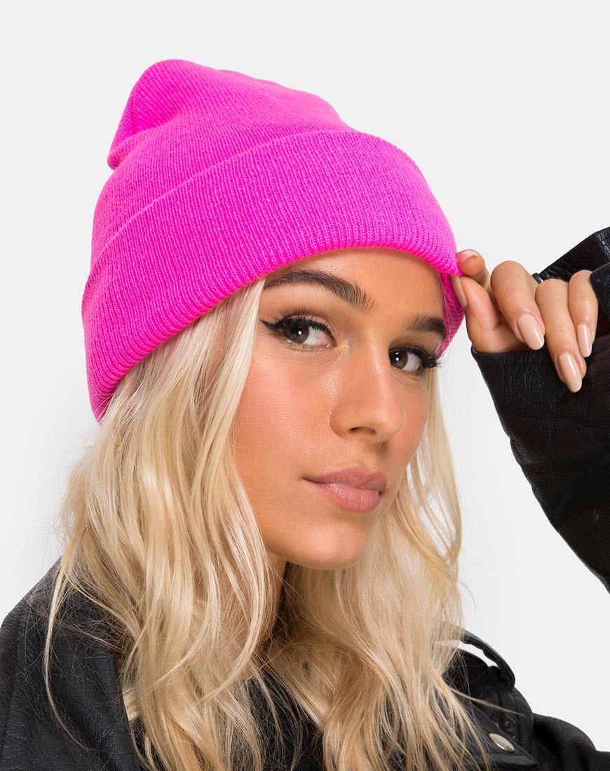 Beanie muts in Hot Pink