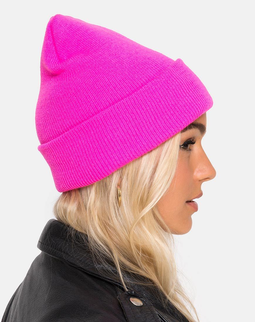 Beanie muts in Hot Pink
