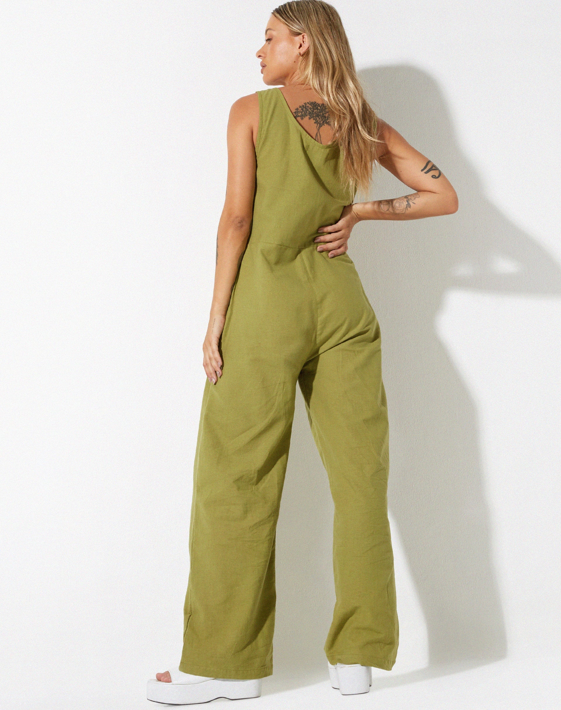 Afbeelding van Beatrix-jumpsuit in linnen Rami Green