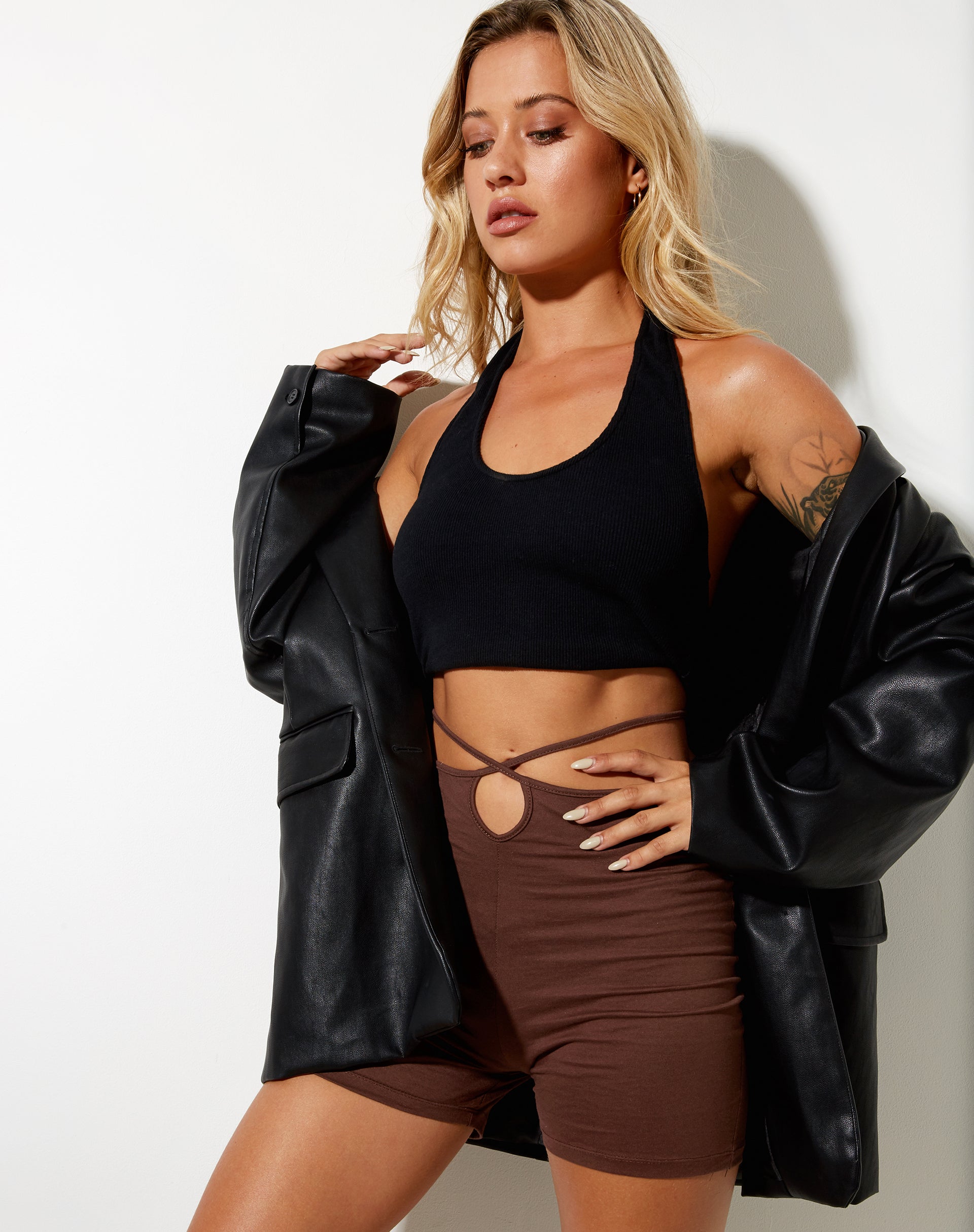 Afbeelding van Ben Hot Pant in Lycra Diep Mahonie