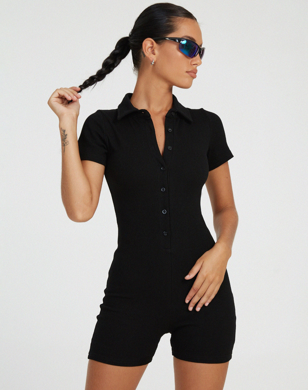 Waren Playsuit in Zwart
