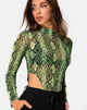 Afbeelding van Berani Bodice in Slime Lime Snake Mesh