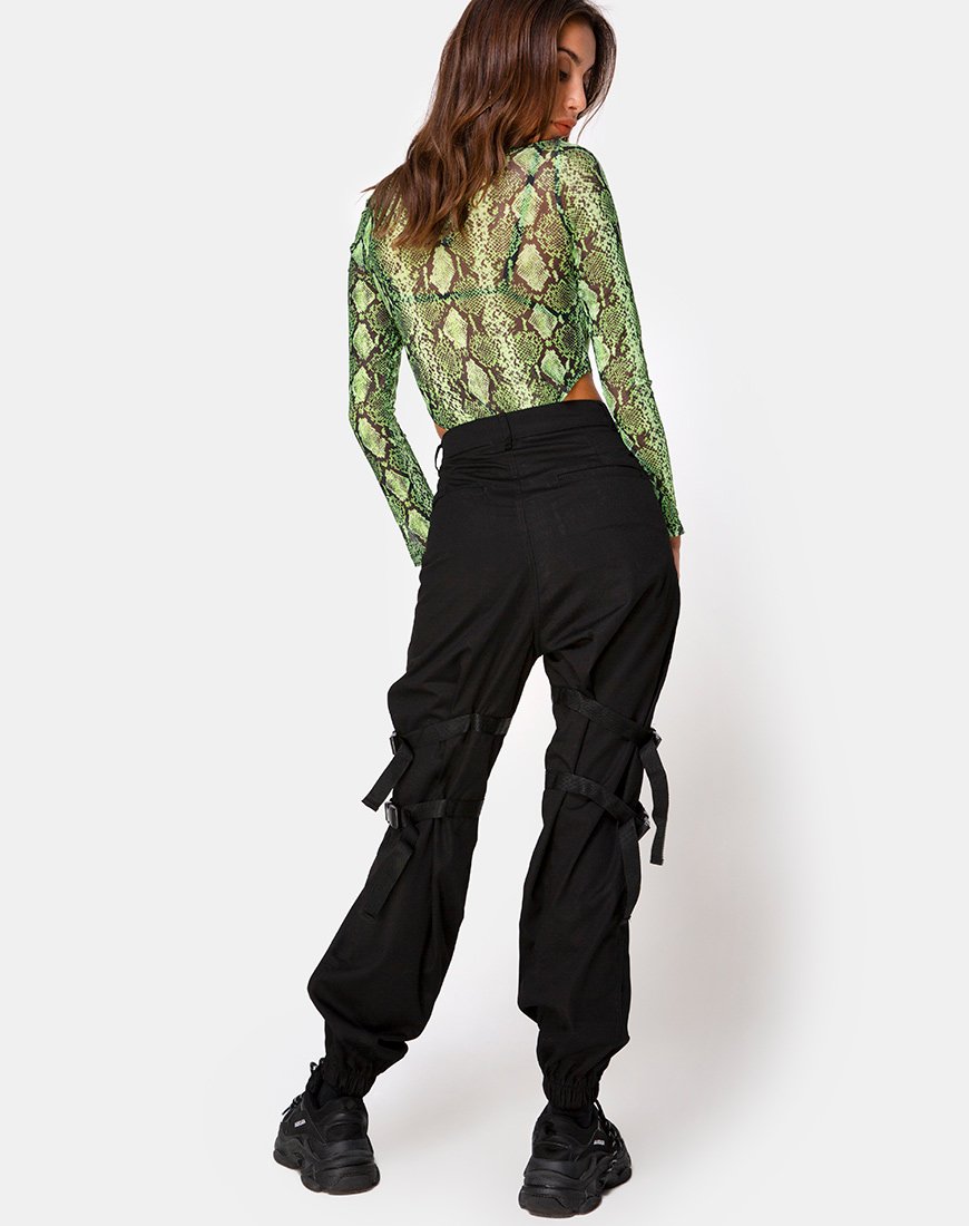 Afbeelding van Berani Bodice in Slime Lime Snake Mesh