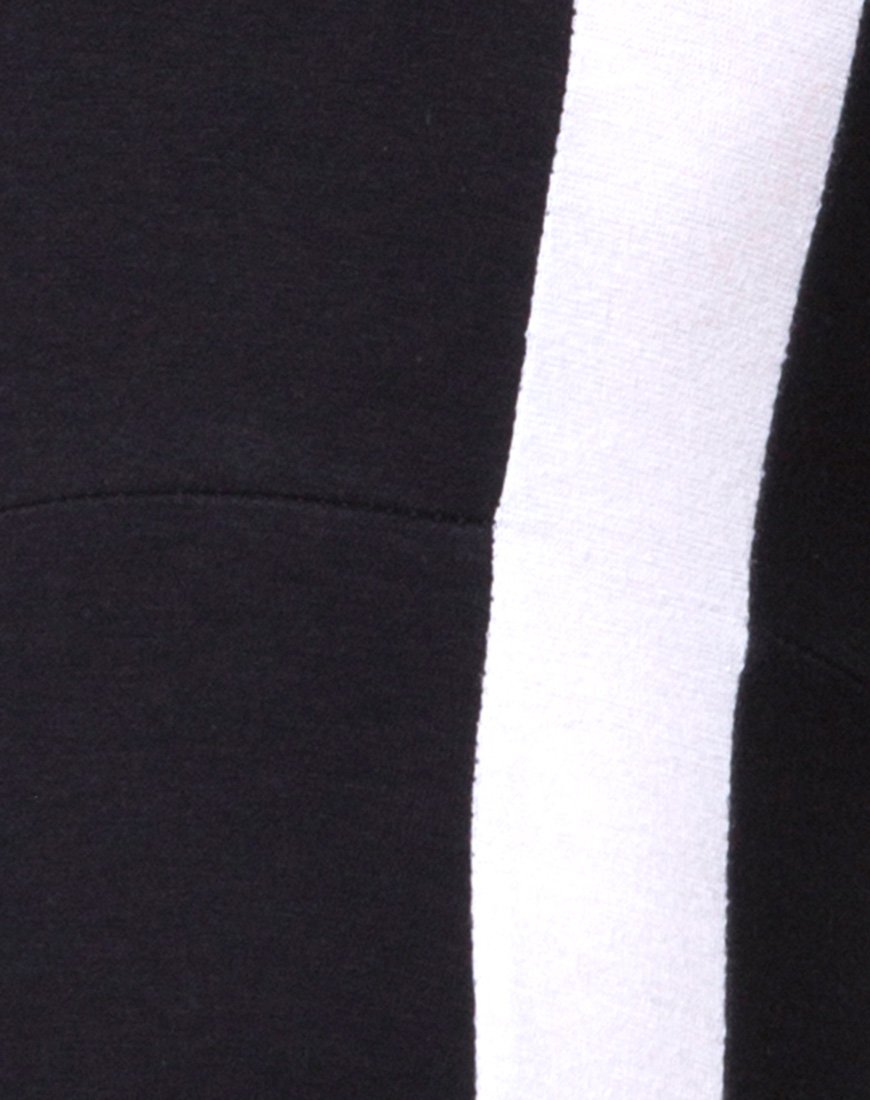 Afbeelding van Beripe Plunge Unitard in Zwart met Witte Streep