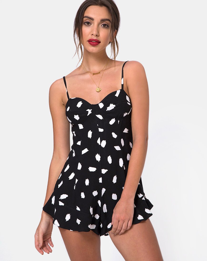 Berji Playsuit in Diana Dot Zwart