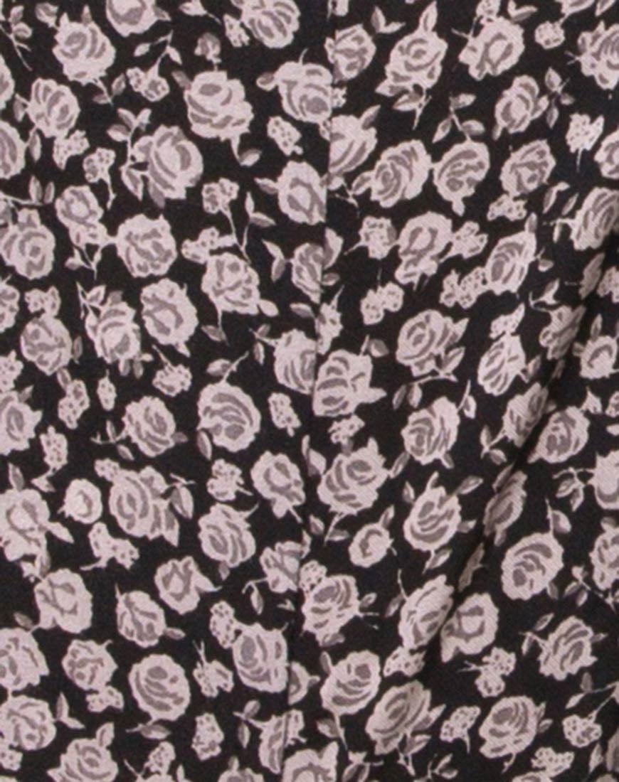 Afbeelding van Berlo Playsuit met lange mouwen in Ditsy Rose Zwart
