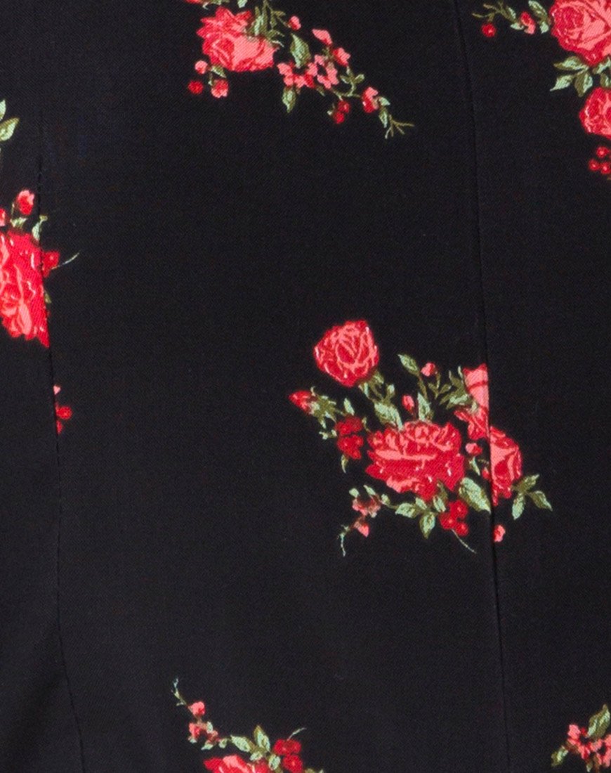 Afbeelding van Berlo Playsuit met lange mouwen in Soi Rose Zwart en Rood