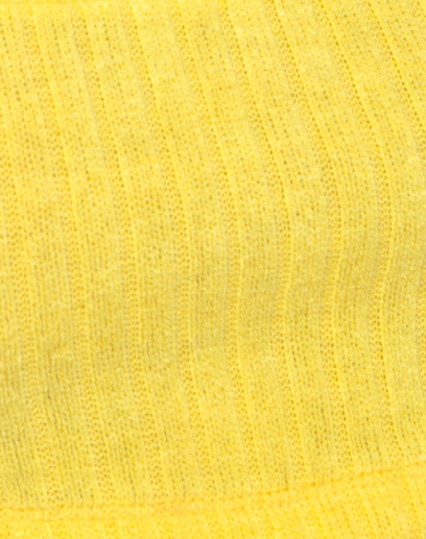 Afbeelding van Berries Gewatteerde Top in Ribtricot Geel