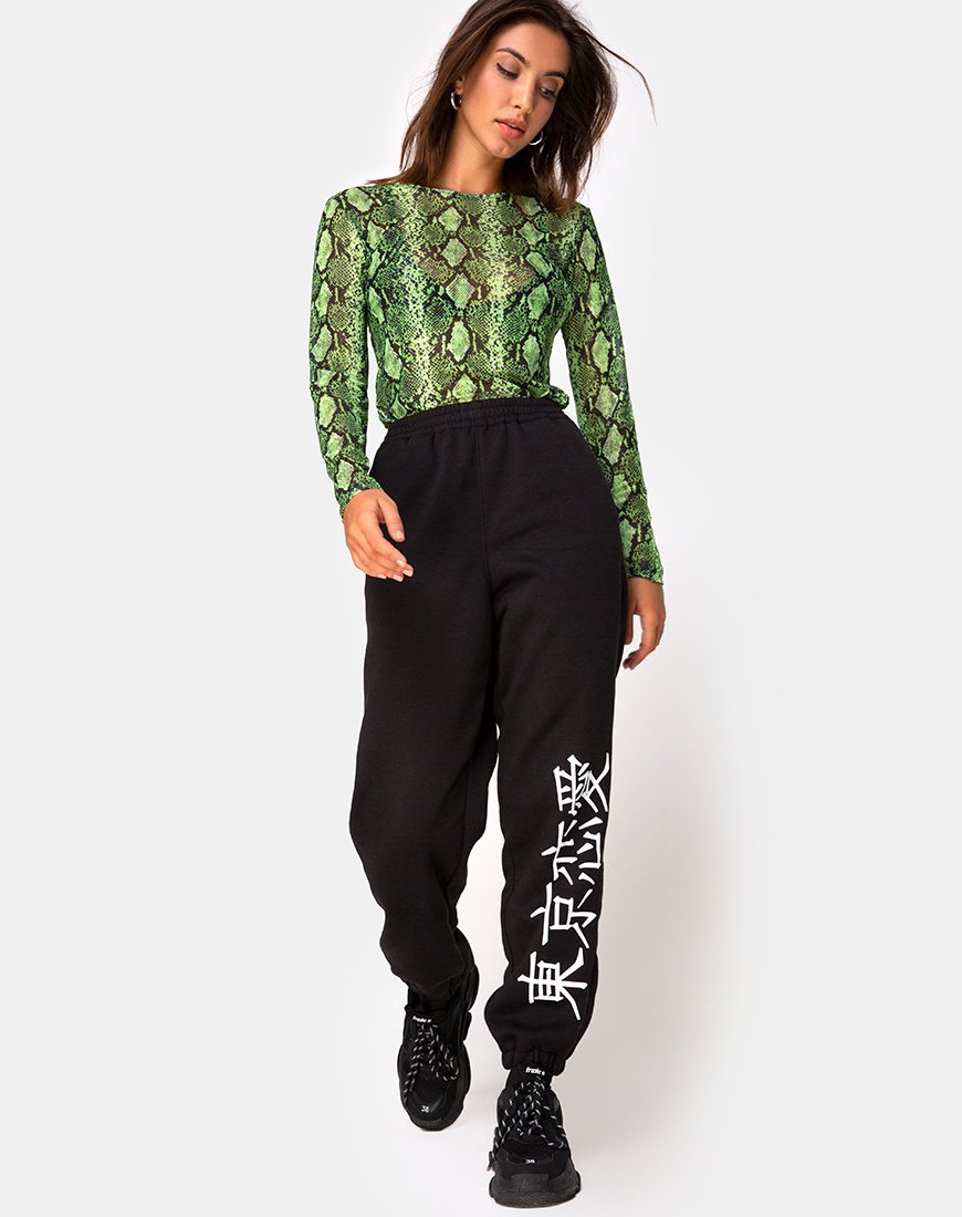 Afbeelding van Betina Bodice in Slime Lime Snake Mesh