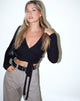Afbeelding van Bianca Wrap Top in Rib Zwart