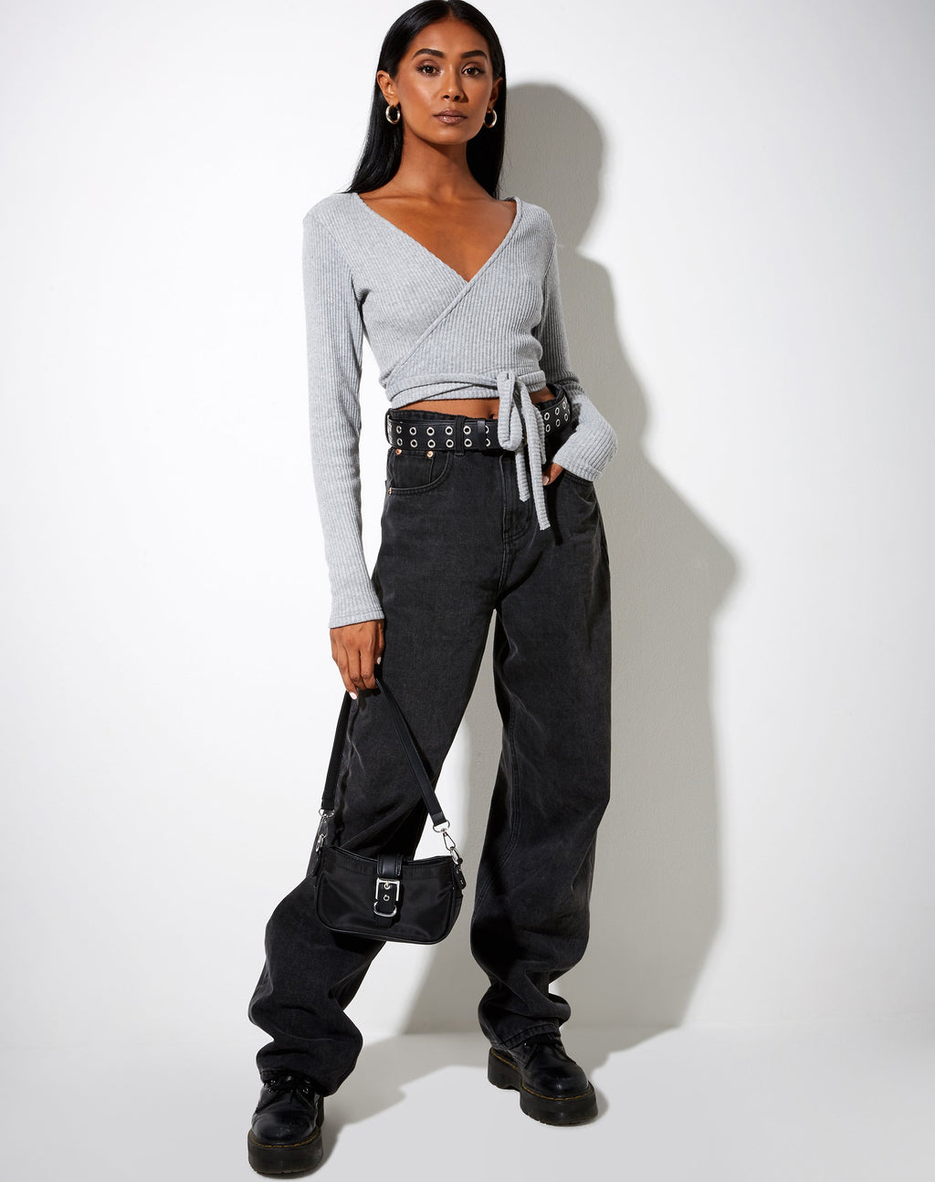 Bianca Top in Grijs Marl