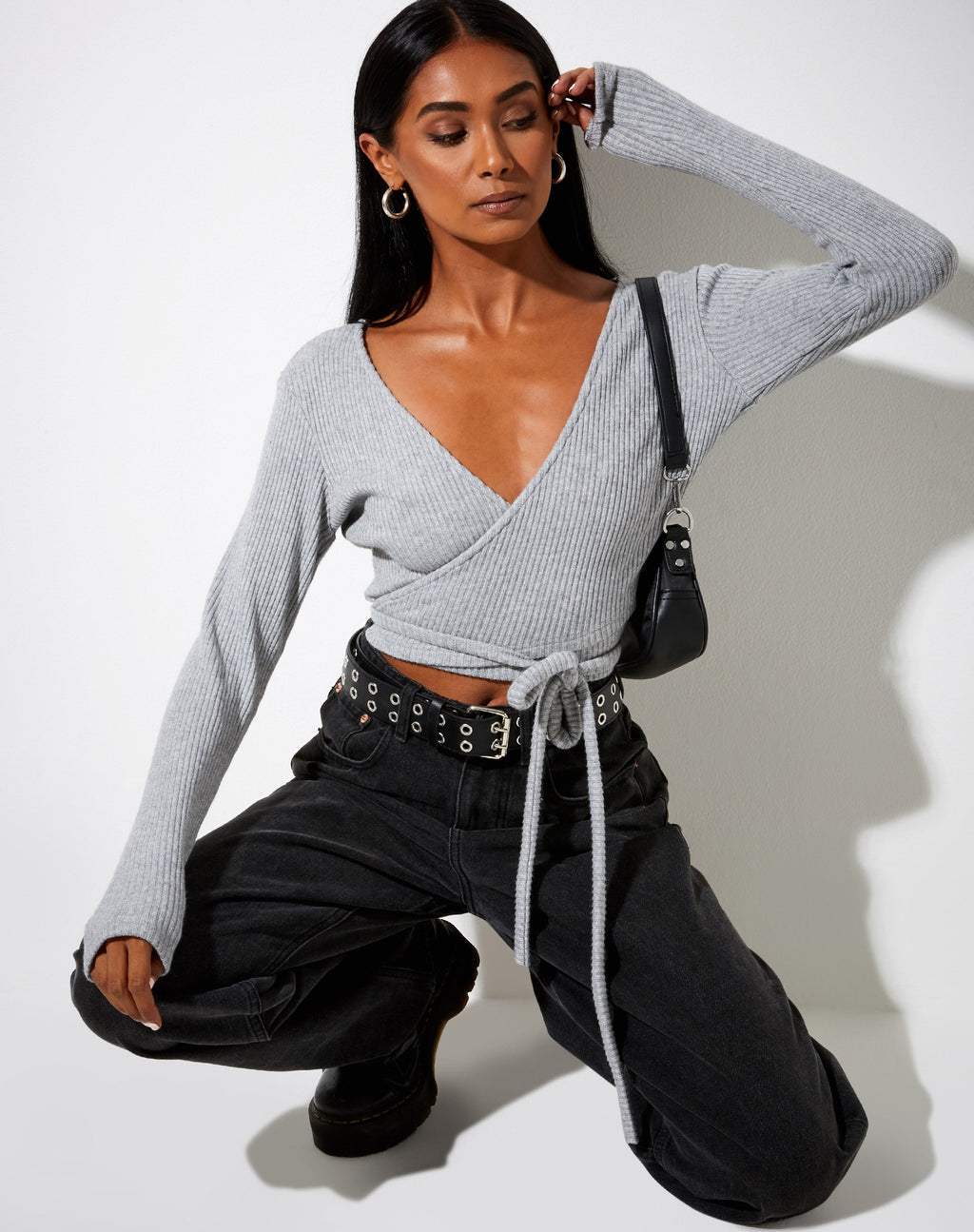 Bianca Top in Grijs Marl