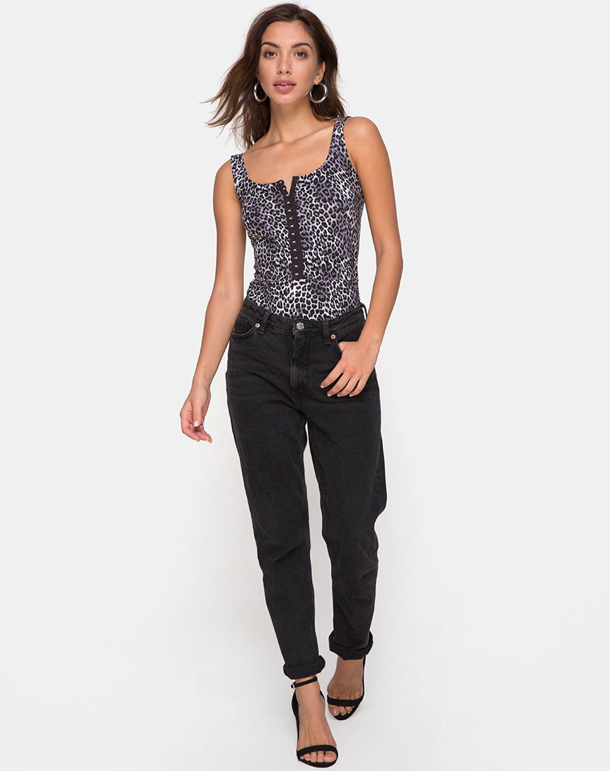 Afbeelding van Bida Bodice in Grey Rar Leopard