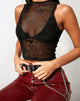 Afbeelding van Bika Vest Top in Black Hand and Heart Flock